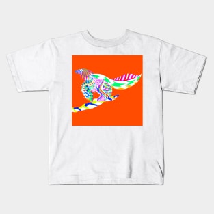 feathered wings in floral aztec design the dinosaur bird fossil vector Kids T-Shirt